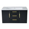 Jayz Floating Vanity with Sink | Gold Accents | Black Textured Wood 36"