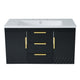 Jayz Floating Vanity with Sink | Gold Accents | Black Textured Wood 36"
