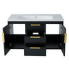 Jayz Floating Vanity with Sink | Gold Accents | Black Textured Wood 36"