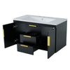 Jayz Floating Vanity with Sink | Gold Accents | Black Textured Wood 36"