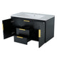 Jayz Floating Vanity with Sink | Gold Accents | Black Textured Wood 36"