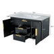 Jayz Floating Vanity with Sink | Gold Accents | Black Textured Wood 36"