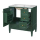 Cullen Bathroom Vanity with Ceramic Sink | 3 Drawers | Green Wood 30"