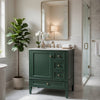 Cullen Bathroom Vanity with Ceramic Sink | 3 Drawers | Green Wood 30"