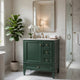 Cullen Bathroom Vanity with Ceramic Sink | 3 Drawers | Green Wood 30"