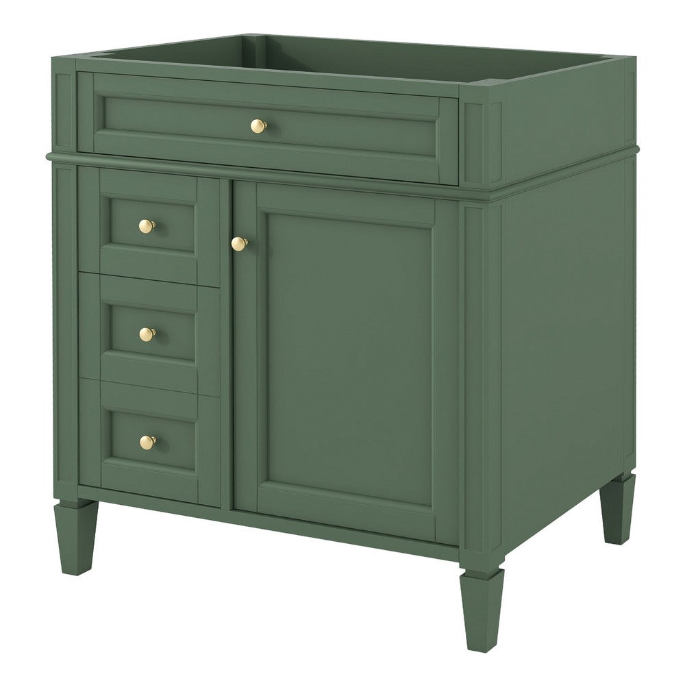 Zake Bathroom Vanity Cabinet with Tip-Out Drawers | Green Wood 30"