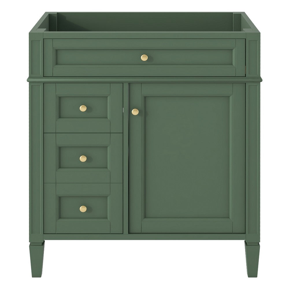 Zake Bathroom Vanity Cabinet with Tip-Out Drawers | Green Wood 30"