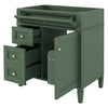 Zake Bathroom Vanity Cabinet with Tip-Out Drawers | Green Wood 30"