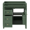 Zake Bathroom Vanity Cabinet with Tip-Out Drawers | Green Wood 30"