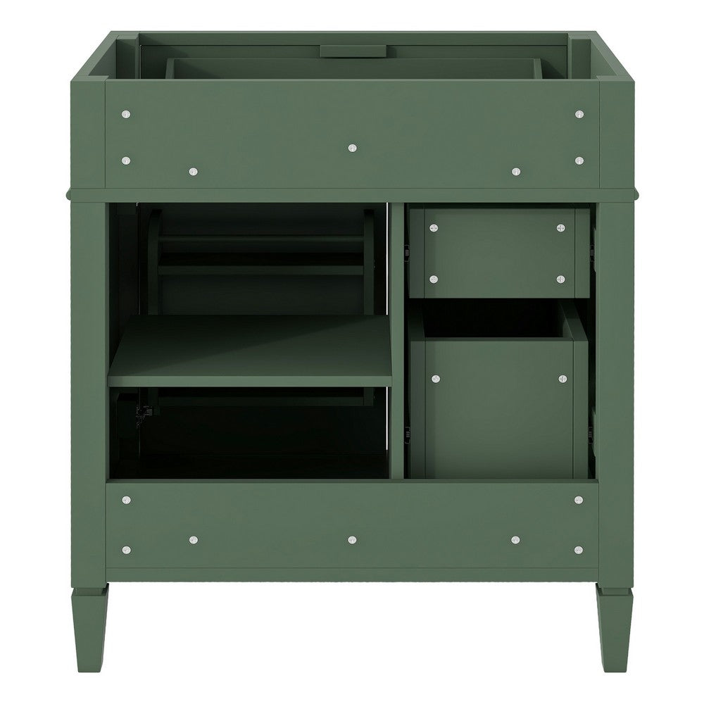 Zake Bathroom Vanity Cabinet with Tip-Out Drawers | Green Wood 30"