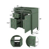 Zake Bathroom Vanity Cabinet with Tip-Out Drawers | Green Wood 30"