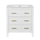 Solan 30" Bathroom Vanity with Ceramic Sink | Gold Handles | White Wood