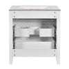 Solan 30" Bathroom Vanity with Ceramic Sink | Gold Handles | White Wood