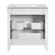 Solan 30" Bathroom Vanity with Ceramic Sink | Gold Handles | White Wood