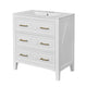 Solan 30" Bathroom Vanity with Ceramic Sink | Gold Handles | White Wood
