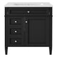Asher Bathroom Vanity with Ceramic Sink | Smart Storage | Black Wood 30"
