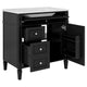 Asher Bathroom Vanity with Ceramic Sink | Smart Storage | Black Wood 30"