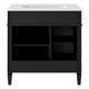 Asher Bathroom Vanity with Ceramic Sink | Smart Storage | Black Wood 30"