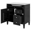 Asher Bathroom Vanity with Ceramic Sink | Smart Storage | Black Wood 30"