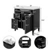 Asher Bathroom Vanity with Ceramic Sink | Smart Storage | Black Wood 30"