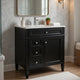 Asher Bathroom Vanity with Ceramic Sink | Smart Storage | Black Wood 30"