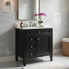 Asher Bathroom Vanity with Ceramic Sink | Smart Storage | Black Wood 30"