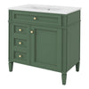 Asher Bathroom Vanity with Ceramic Sink | Smart Storage | Green Wood 30"