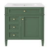 Asher Bathroom Vanity with Ceramic Sink | Smart Storage | Green Wood 30"