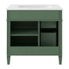 Asher Bathroom Vanity with Ceramic Sink | Smart Storage | Green Wood 30"