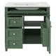 Asher Bathroom Vanity with Ceramic Sink | Smart Storage | Green Wood 30"