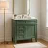 Asher Bathroom Vanity with Ceramic Sink | Smart Storage | Green Wood 30"