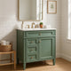 Asher Bathroom Vanity with Ceramic Sink | Smart Storage | Green Wood 30"