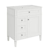 Asher Bathroom Vanity with Ceramic Sink | Smart Storage | White Wood 30"