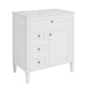 Asher Bathroom Vanity with Ceramic Sink | Smart Storage | White Wood 30"