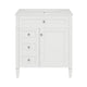 Asher Bathroom Vanity with Ceramic Sink | Smart Storage | White Wood 30"