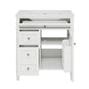 Asher Bathroom Vanity with Ceramic Sink | Smart Storage | White Wood 30"