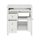 Asher Bathroom Vanity with Ceramic Sink | Smart Storage | White Wood 30"
