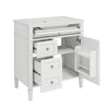 Asher Bathroom Vanity with Ceramic Sink | Smart Storage | White Wood 30"