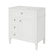 Asher Bathroom Vanity with Ceramic Sink | Smart Storage | White Wood 30"