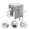 Asher Bathroom Vanity with Ceramic Sink | Smart Storage | White Wood 30"