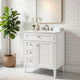 Asher Bathroom Vanity with Ceramic Sink | Smart Storage | White Wood 30"