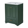 Daizy Bathroom Vanity with Ceramic Sink | 2 Door Cabinet | Green Wood
