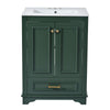 Daizy Bathroom Vanity with Ceramic Sink | 2 Door Cabinet | Green Wood