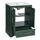Daizy Bathroom Vanity with Ceramic Sink | 2 Door Cabinet | Green Wood
