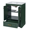 Daizy Bathroom Vanity with Ceramic Sink | 2 Door Cabinet | Green Wood