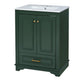 Daizy Bathroom Vanity with Ceramic Sink | 2 Door Cabinet | Green Wood