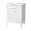 Fiji Bathroom Vanity with Ceramic Sink & Cabinet Storage | White 24"