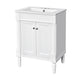 Fiji Bathroom Vanity with Ceramic Sink & Cabinet Storage | White 24"