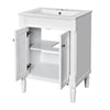 Fiji Bathroom Vanity with Ceramic Sink & Cabinet Storage | White 24"