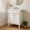 Fiji Bathroom Vanity with Ceramic Sink & Cabinet Storage | White 24"